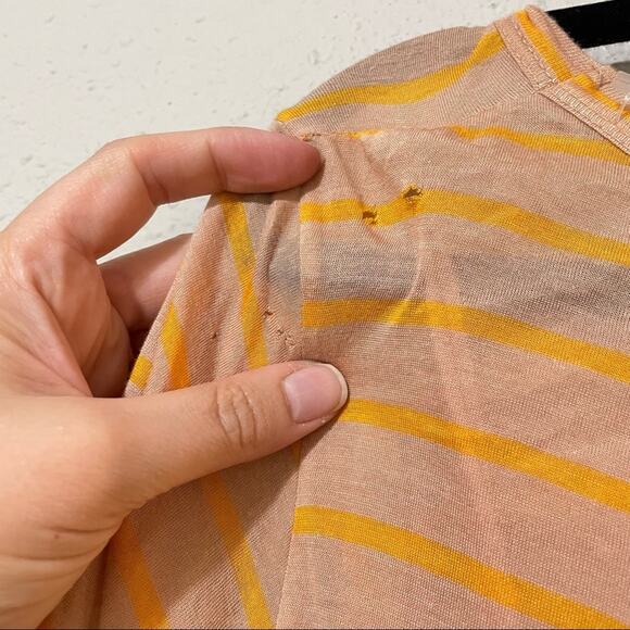 ALC Orange Striped Tee Shirt Dress Womens S Short Sleeve Casual Beachy Quiet Lux - Picture 10 of 11